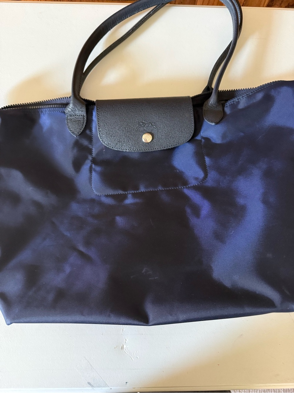 Longchamp Navy and Black Le Pliage Tote